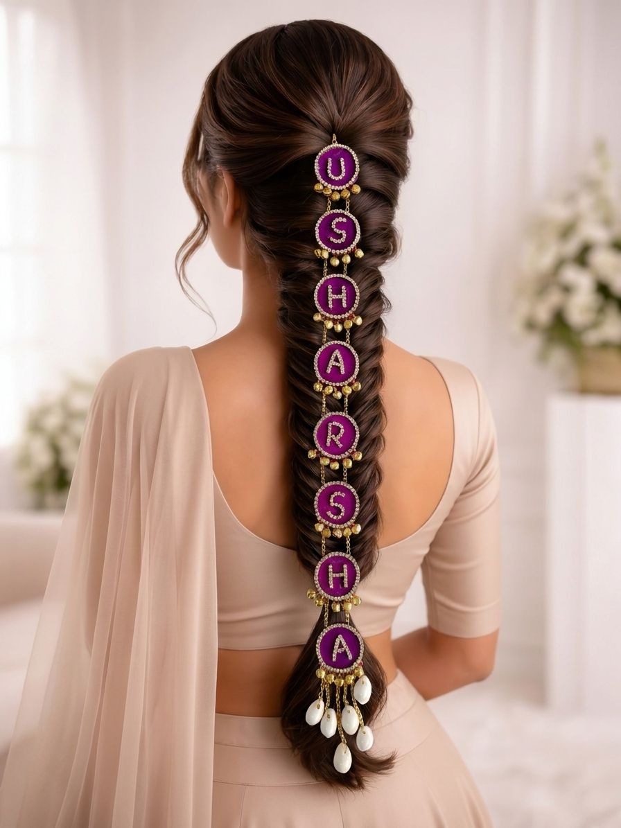 Customized Name # Hair Accessory for haldi Carnivals- Rs 100/ Letter