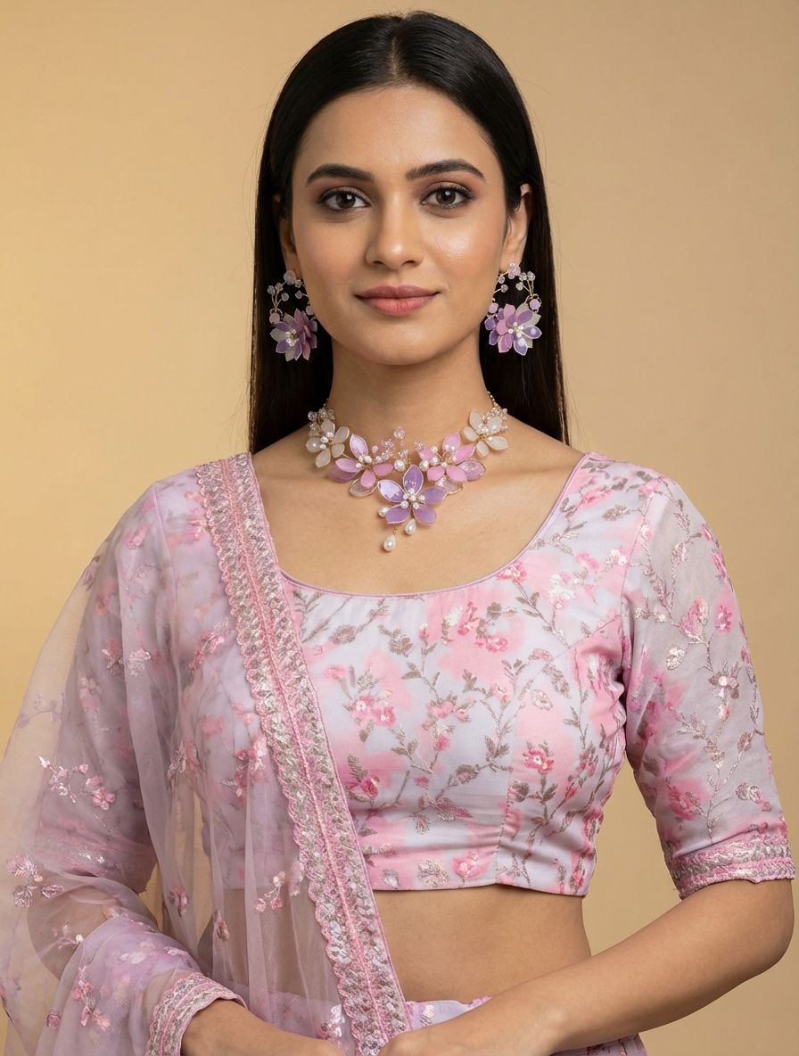 Cosmosr Pink-Lavender Jewellery Set