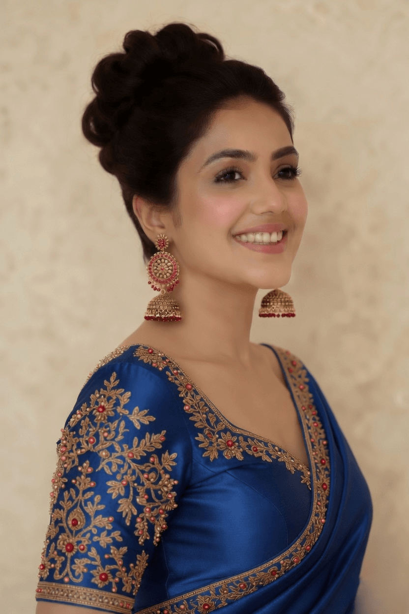 Sia Beaded Pearl Drops Handmade Jhumka Earrings for Women, Long Jhumki Style