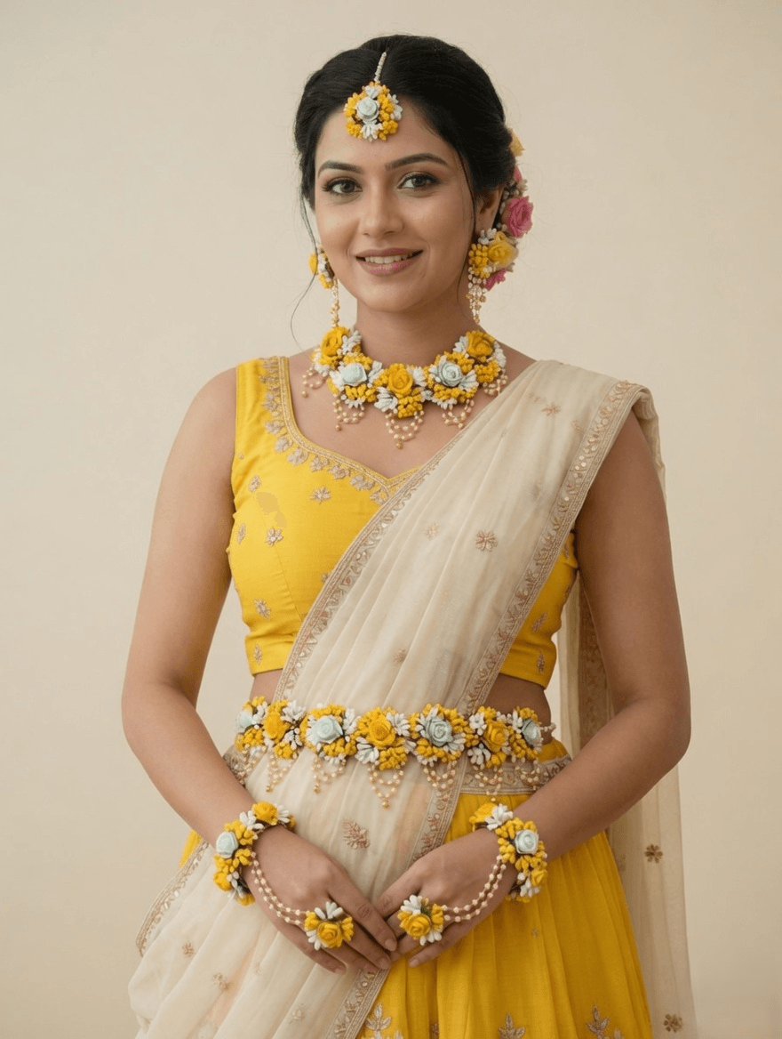 floral baby shower jewellery set, godh bharai jewellery for baby shower, shop elegant godh bharai jewellery 2026