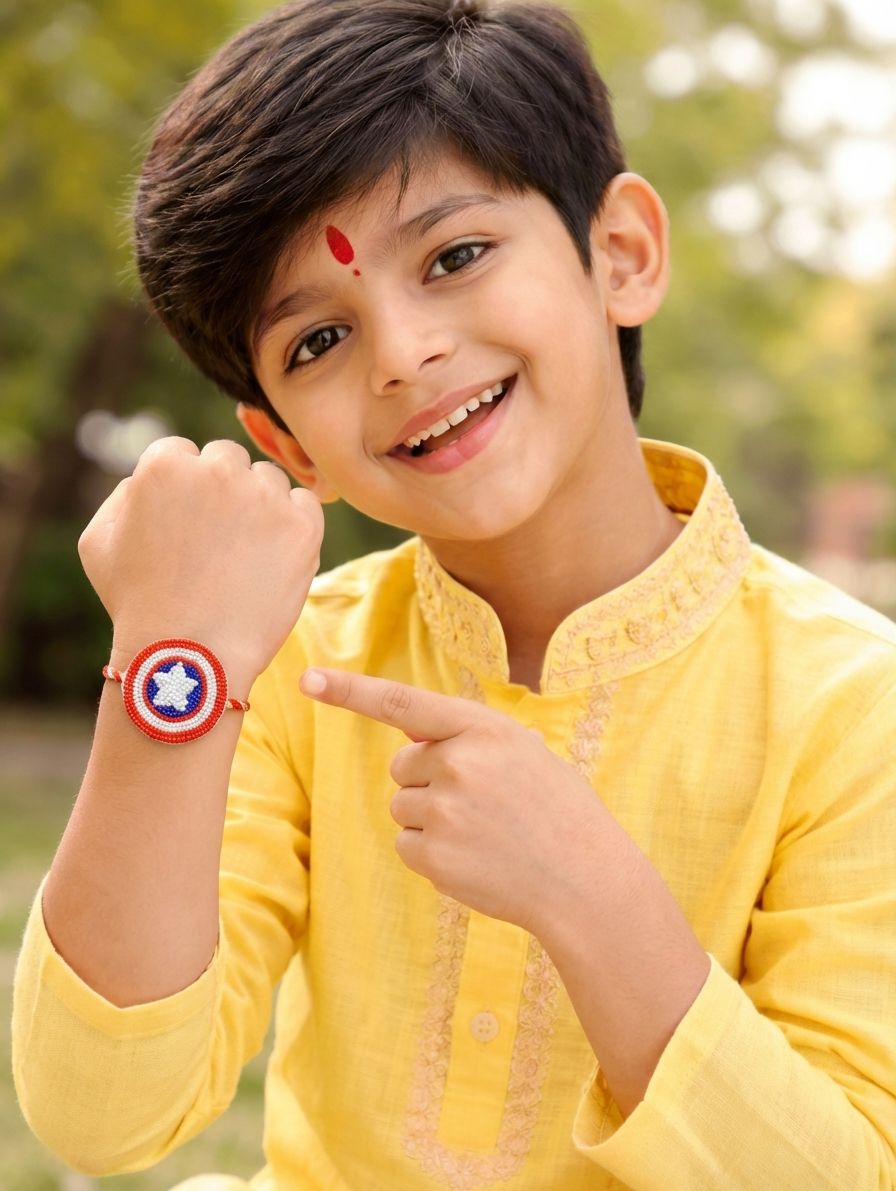 Handmade Rakhi for Brother Spiderman-Captain America Combo for Kids