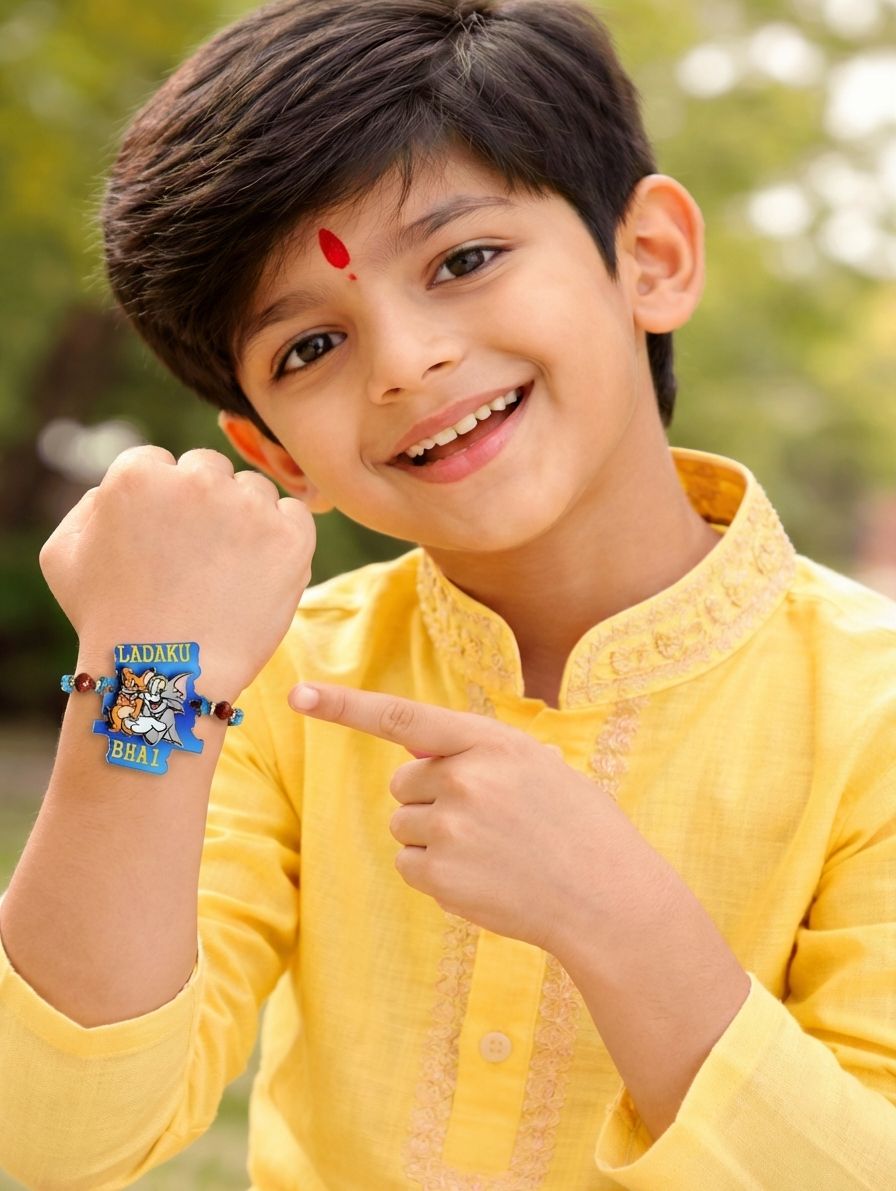 Kids Rakhi for Brother Pyara Bhai Captain America Themed Band 2026