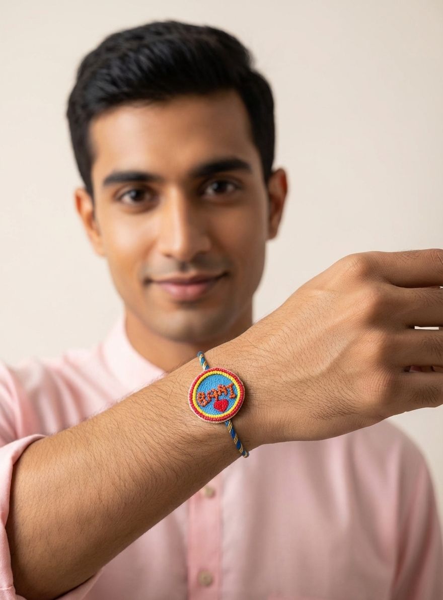 Handmade Beaded Bhai Rakhi for Brother-Bulk