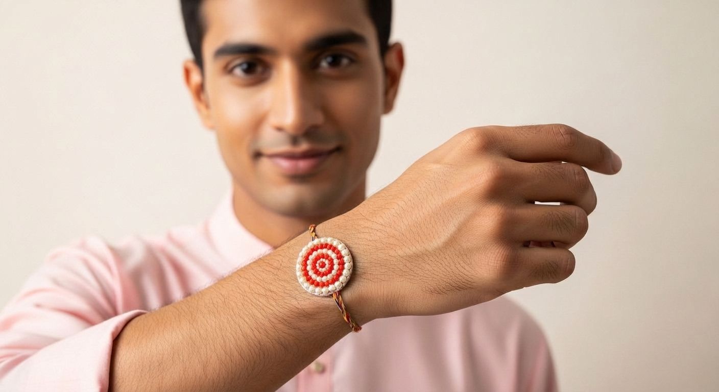 Red-White Handmade Rakhi for Brother – Festive Rakhi 2026 Gift Online