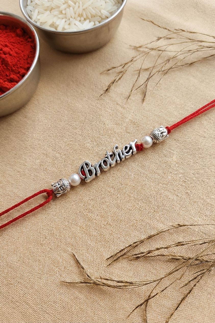 Oxidised Silver Alphabet Designer Rakhi 2026 Set