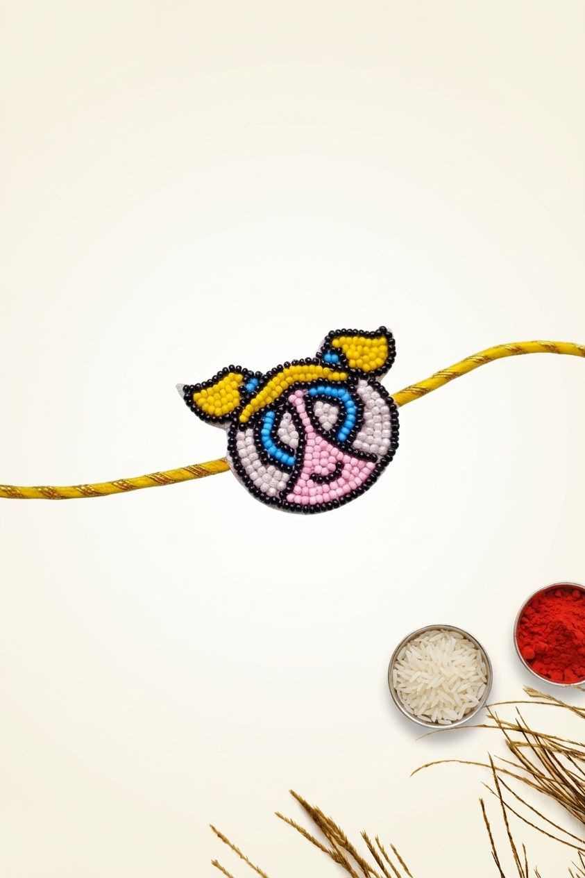 Handmade Beaded Kids Rakhi Powerpuff Girls Design 2026