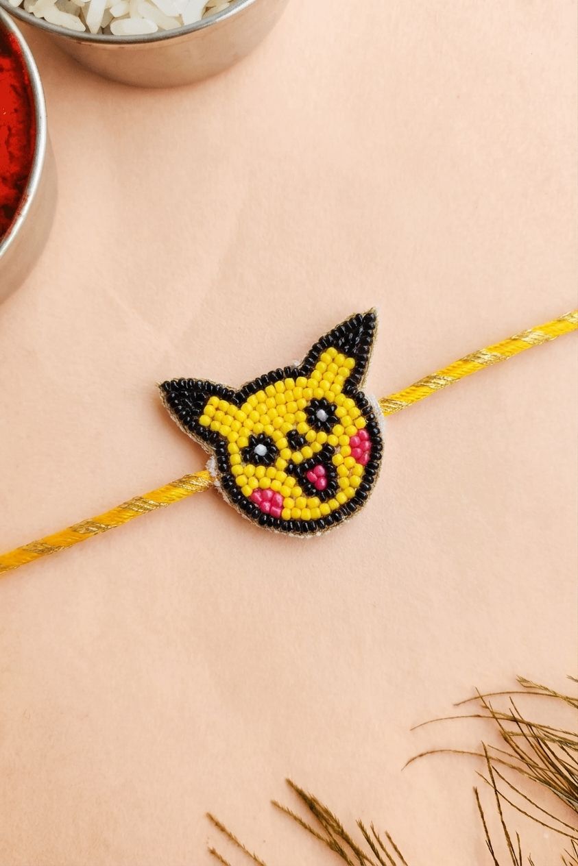 Handmade Pikachu Rakhi for Kids with Beads | Cute Kids Rakhi 2026