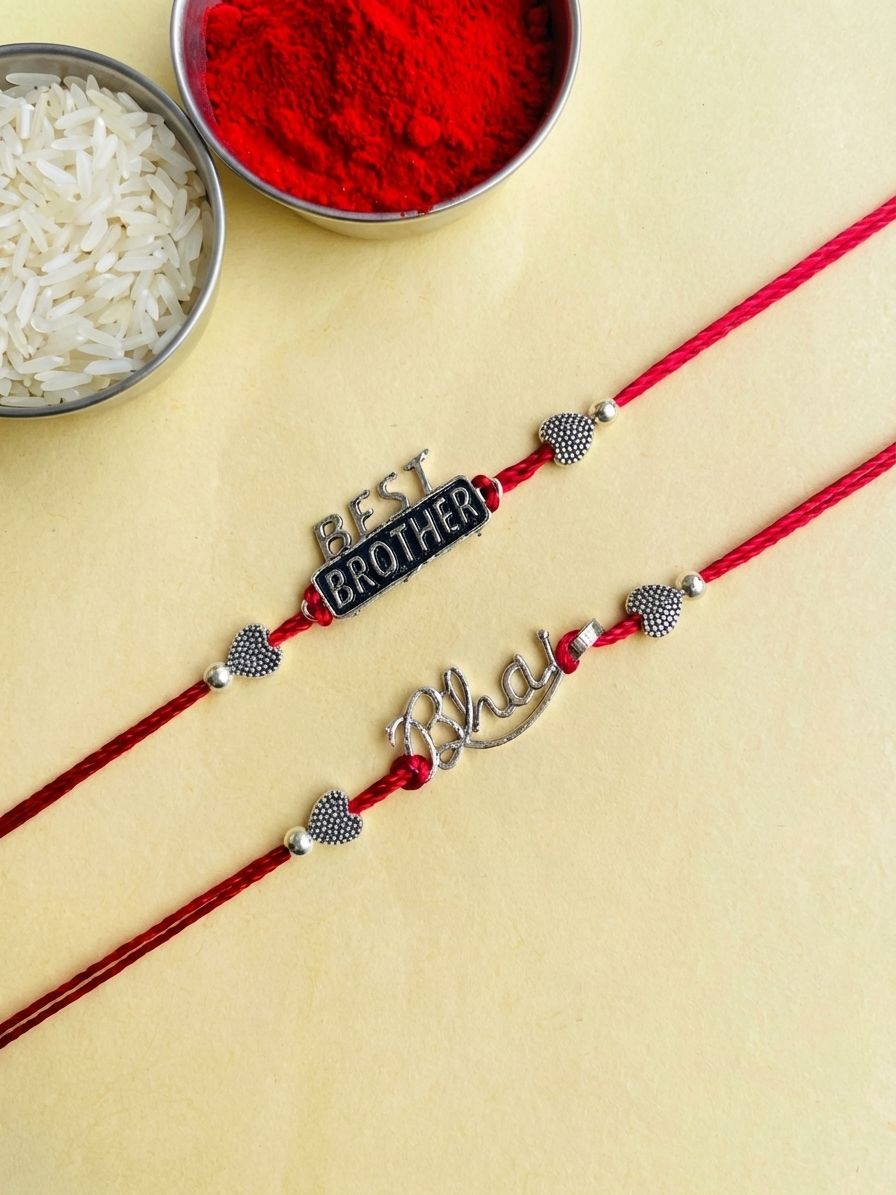 Handmade Oxidised Silver Rakhi 2026 Set for Brothers