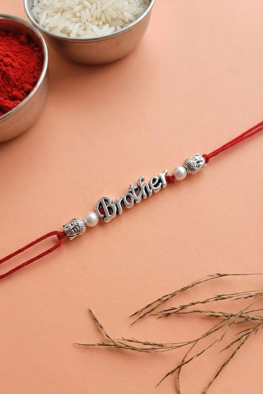 Oxidised Silver Alphabet Designer Rakhi 2026 Set