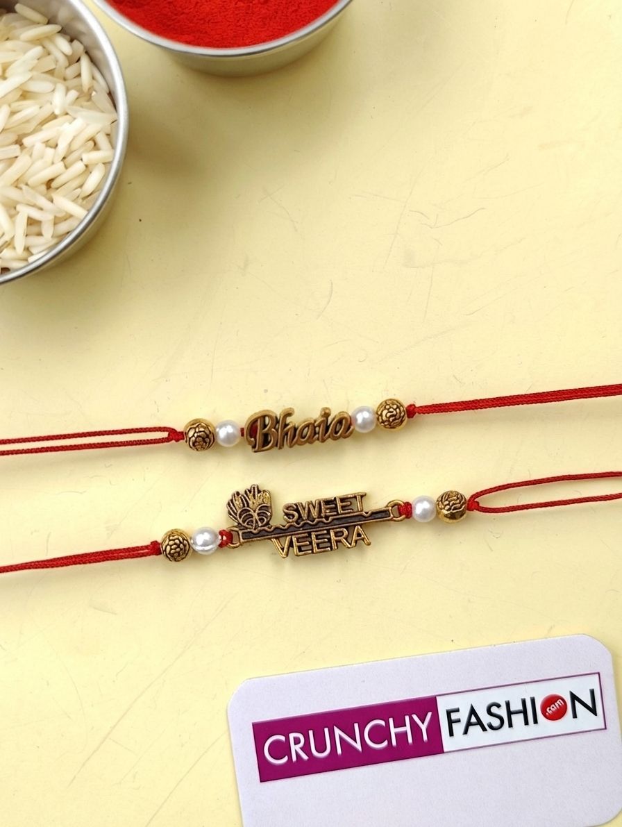 Oxidised Gold-Plated Rakhi Set of 2 for Brother – Adjustable 2026 Edition