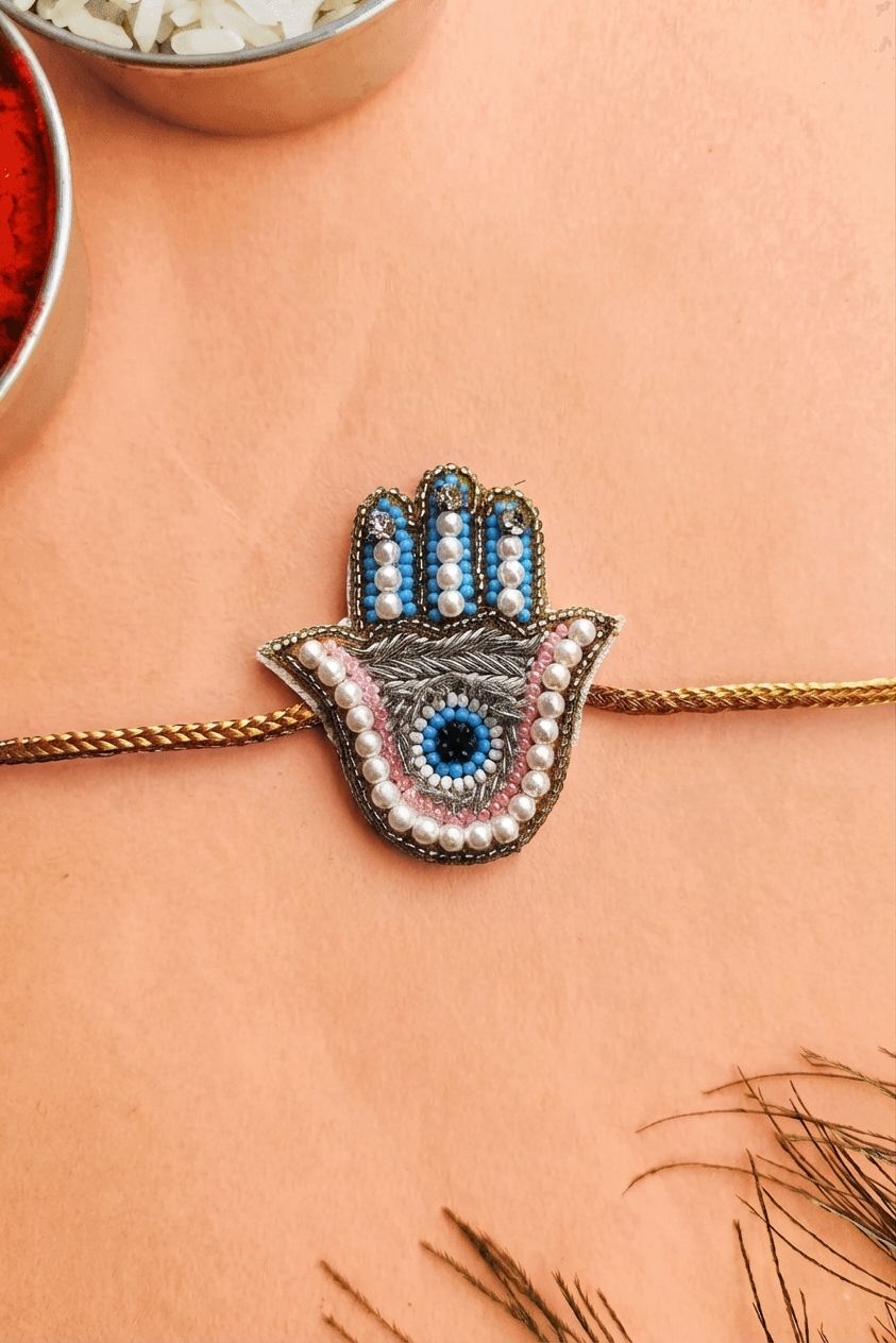 Handmade Hamza Hand Rakhi for Bhiya, Bhabhi
