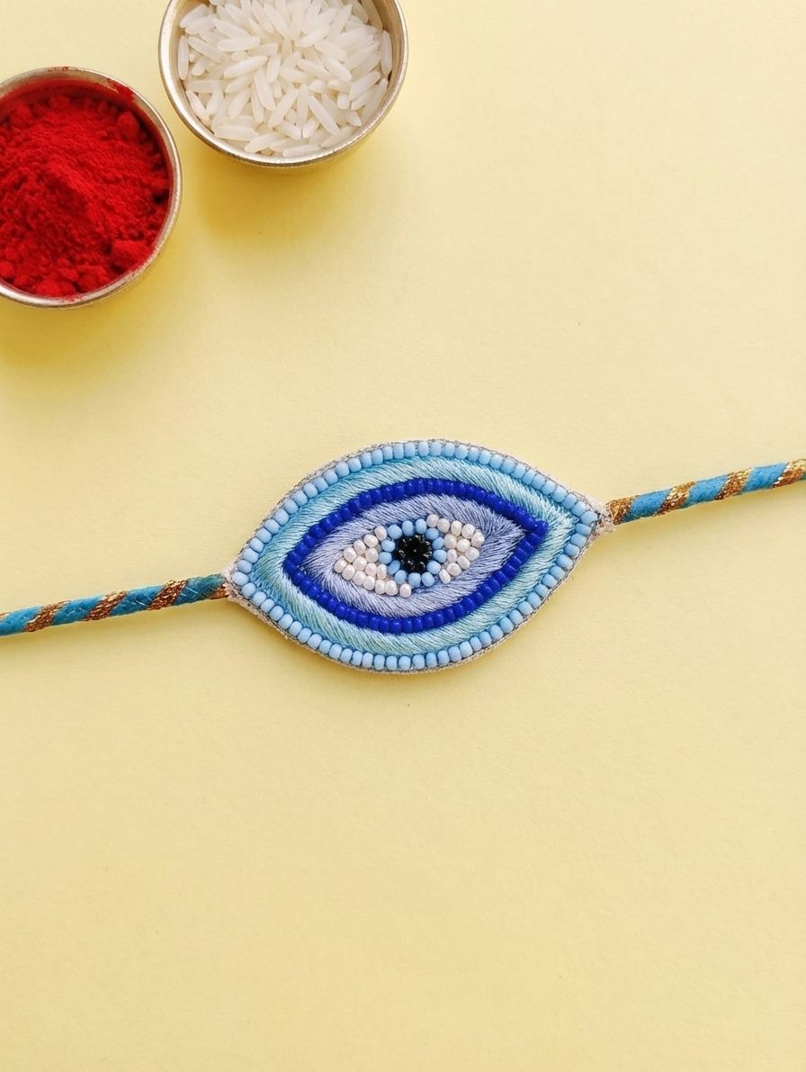 Blue Evil Eye Handmade Rakhi for Brothers – Festive Rakhi 2026 Gift