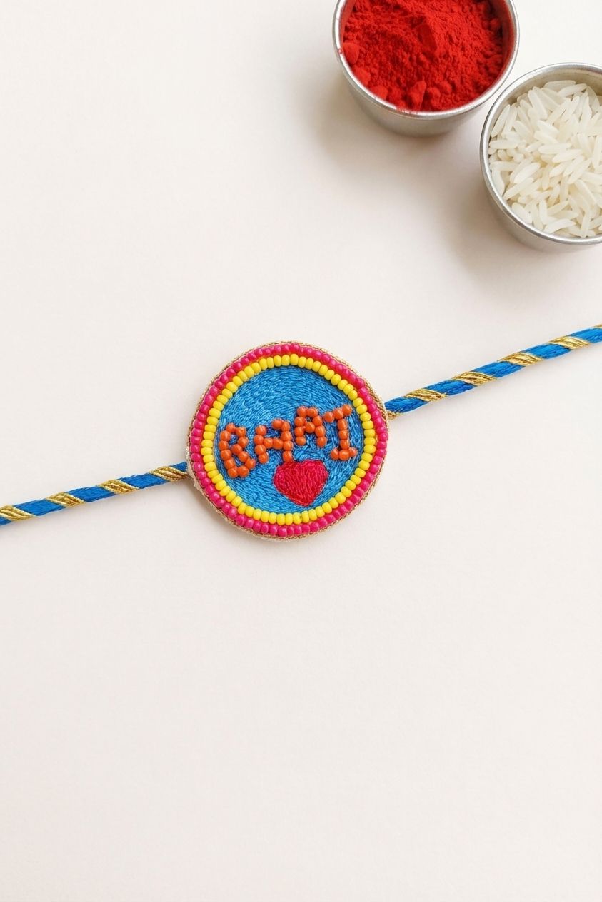 Handmade Beaded Rakhi 2026 Bulk Set with Roli Chawal for Brother