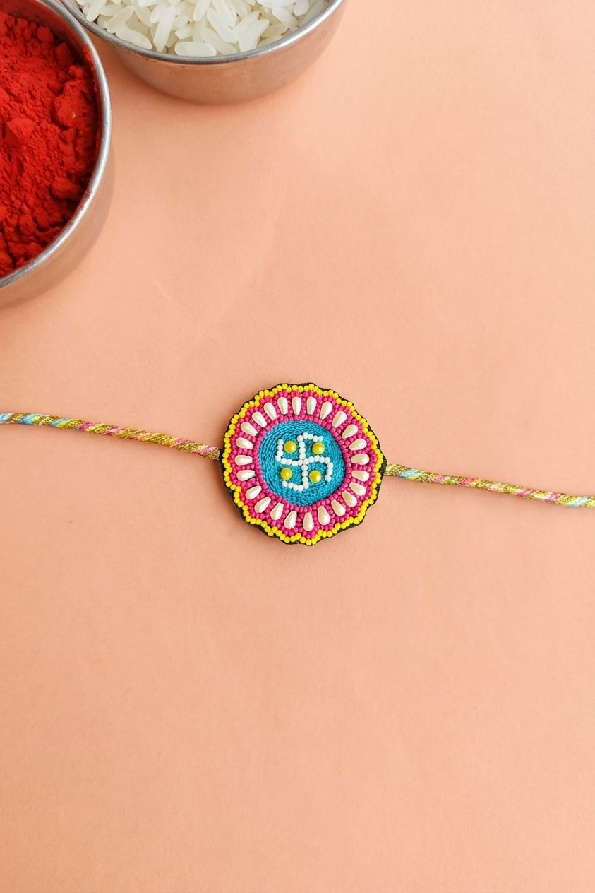 Handmade Rakhi 2026 for Brothers – Unique Multi-Colour Traditional Thread