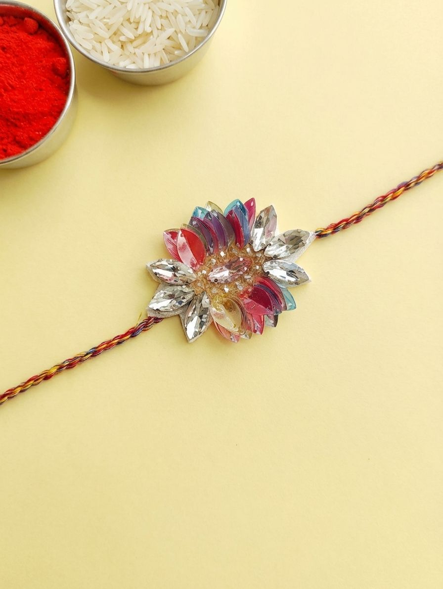 Handmade Multicolor BHAI Rakhi for Brother