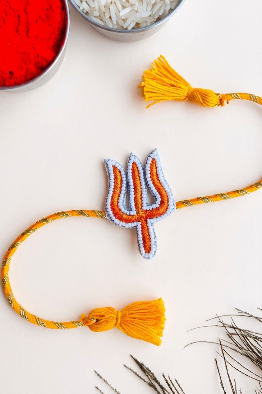 Shiva Trishul Handmade Rakhi for Brother with Om Charm 2026