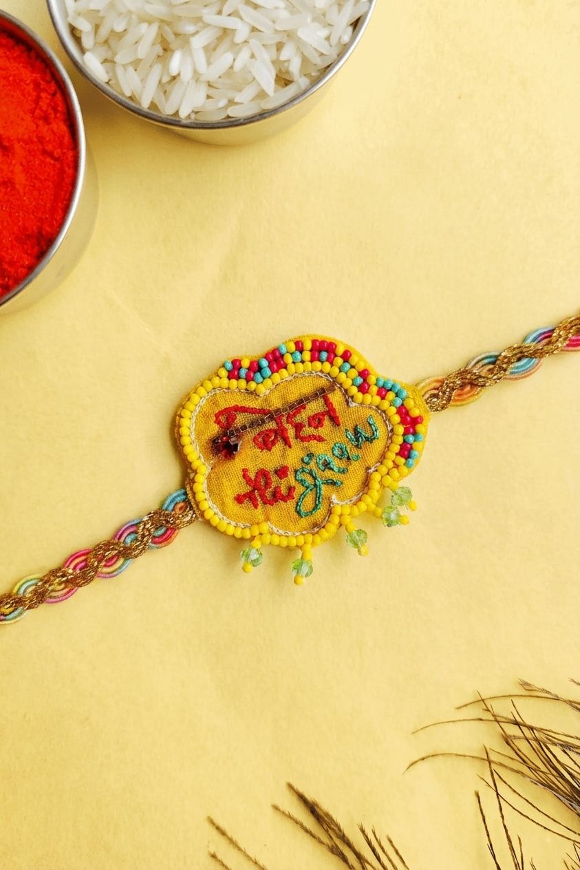 Handmade Blue Fabric Rakhi Gift for Brother – Unique 2026 Rakhi Design