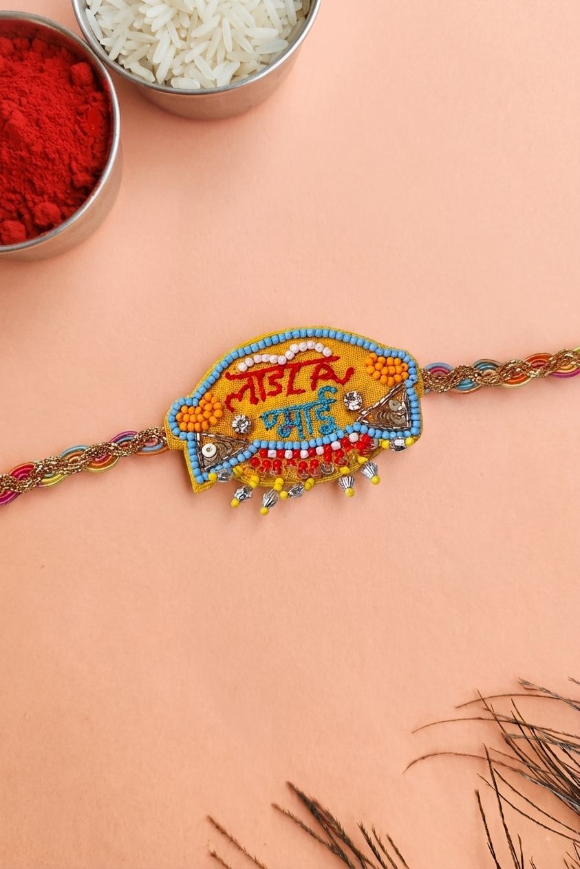 Handmade Creative Rakhi 2026 – Vibrant Beaded Keepsake for Bhai