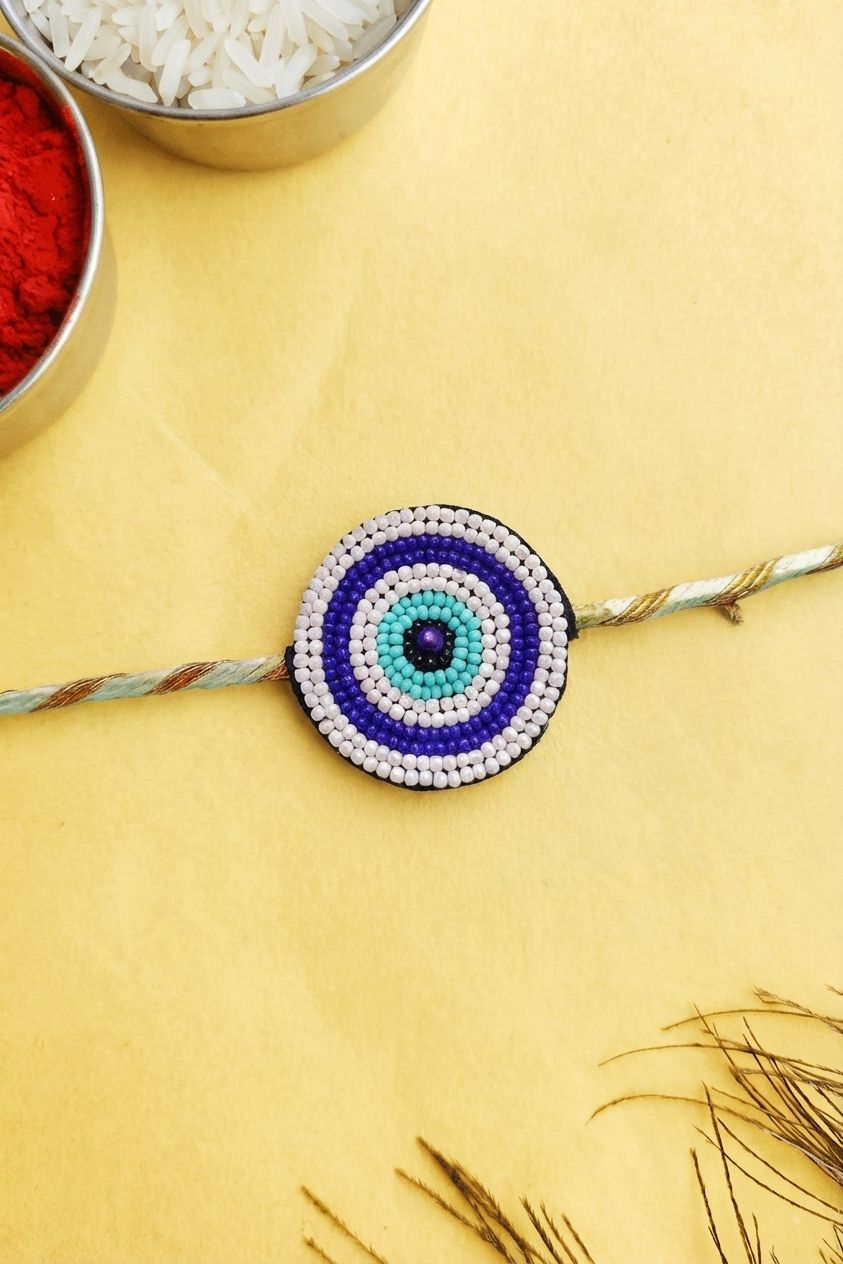 Handmade Evil Eye Rakhi Combo for Bhai & Bhabhi – Rakhi 2026