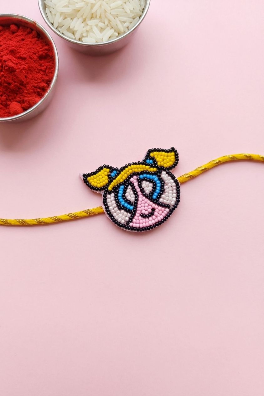 Handmade Beaded Kids Rakhi Powerpuff Girls Design 2026