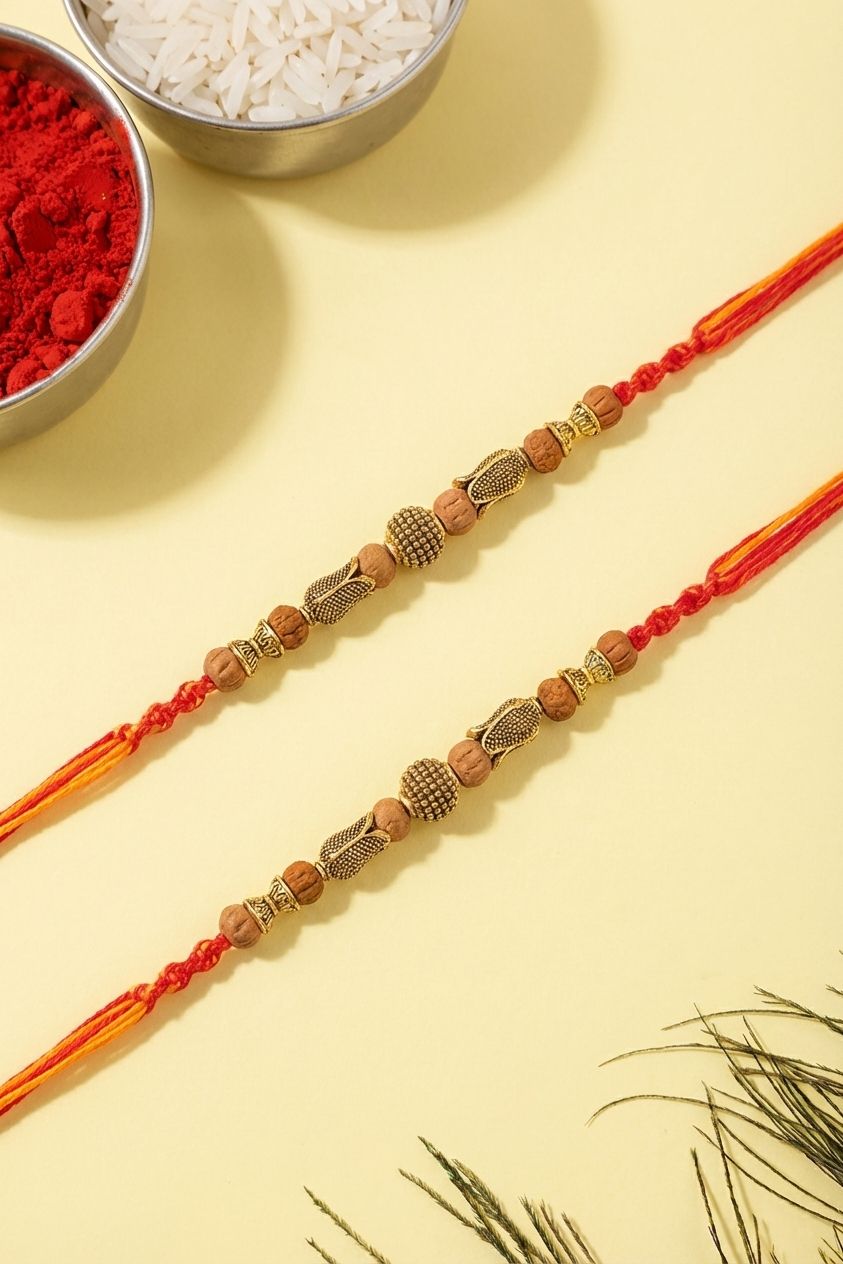 Handmade Rakhi Online Duo Set – Traditional Oxidized Design for Rakhi 2026