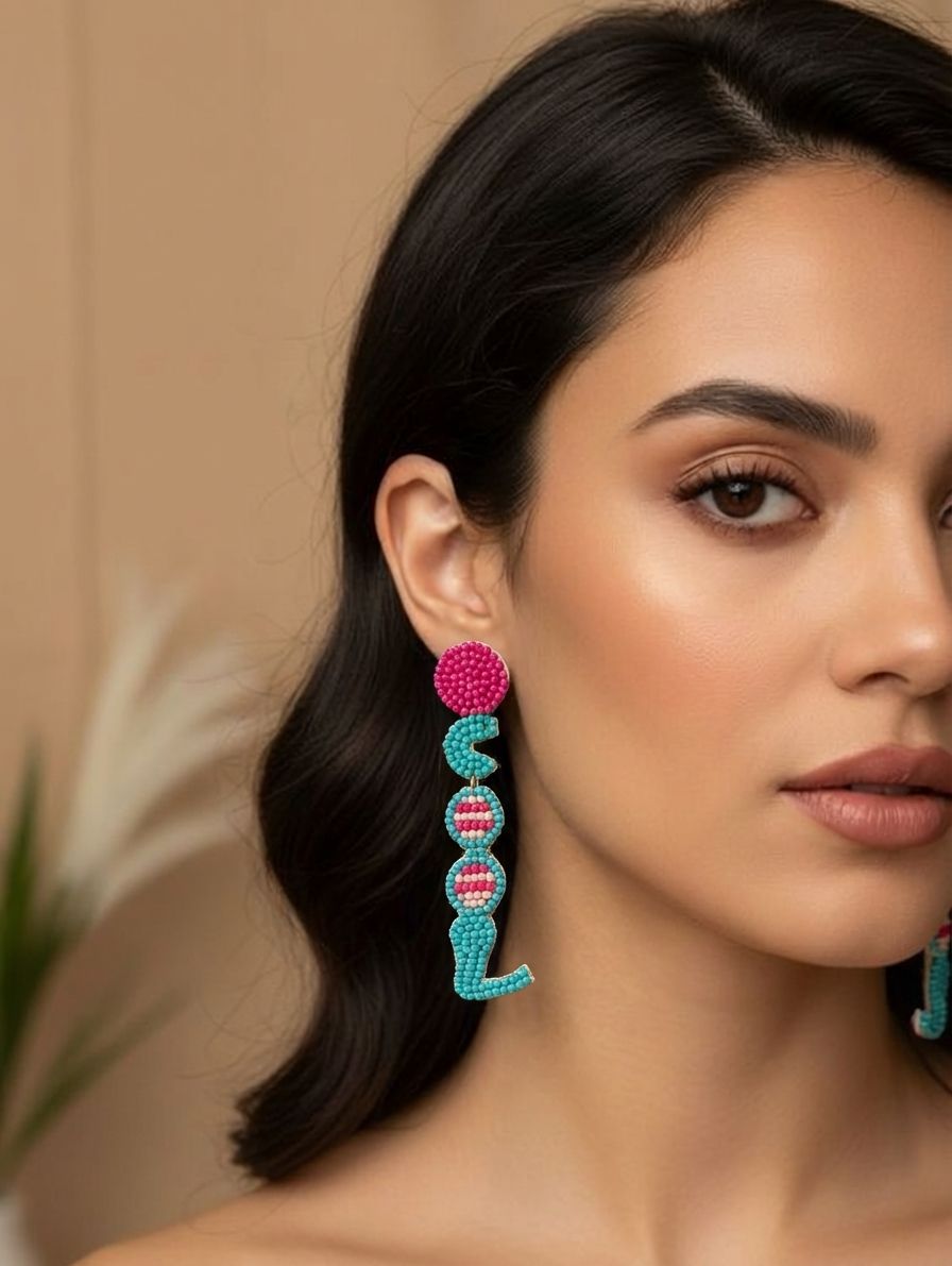 Handmade Quirky Beaded Drop Earrings: Perfect Accessory for Women and Girls