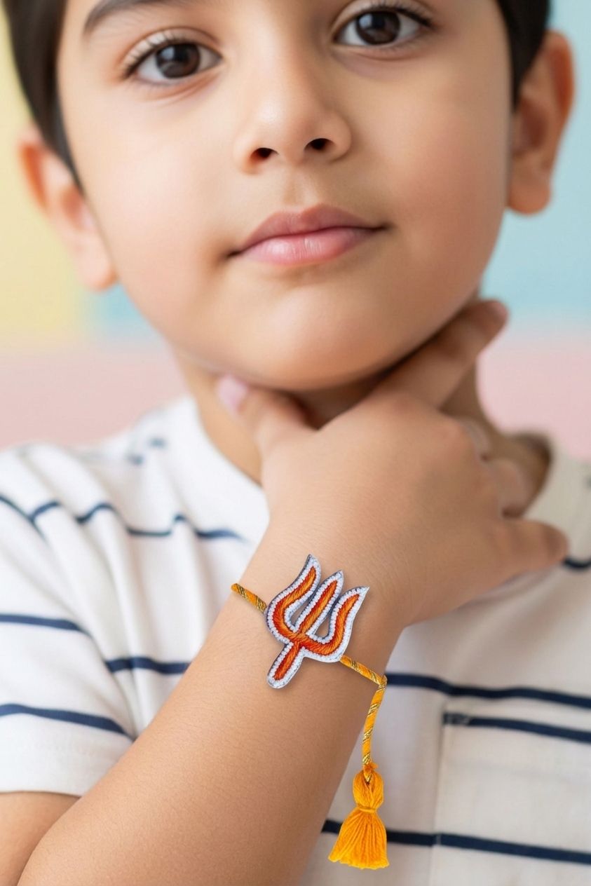 Shiva Trishul Handmade Rakhi for Brother with Om Charm 2026