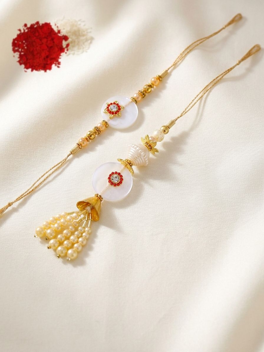 Handcrafted Stone Rakhi Gift Set for Brother & Bhabhi – Rakhi Design 2026