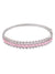 Crunchy Fashion Silver-Plated AD American Diamond And Pink Stone Studded Bracelet