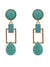 Squarish Crown Turquoise Earrings