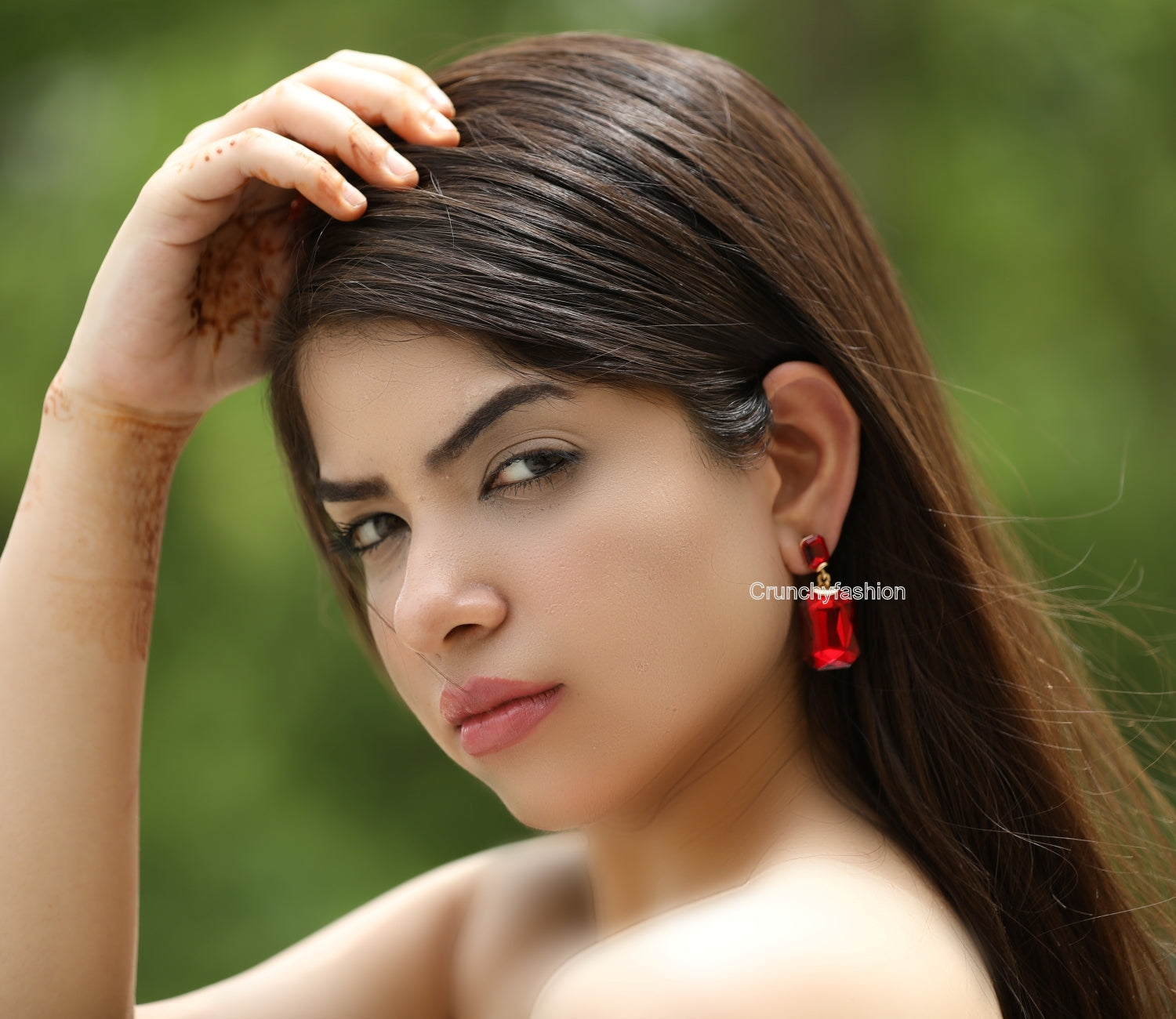 Vibrant Red Crystal Drop Earrings for Fashion-forward Seniors