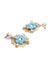 Blue Flower studded Dangler earrings for Women/Girls