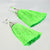 Green Long Tassel Earrings for Women