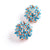 Blue Floral Stud Earrings