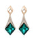 Golden Plated Green Crystal Drop & Dangler Earrings