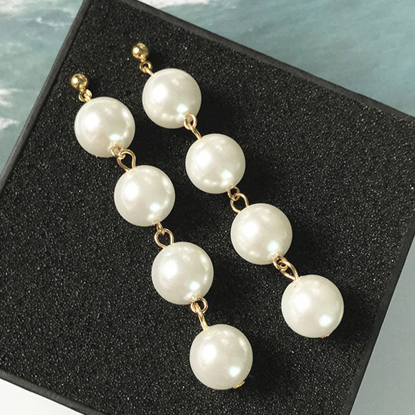 Contemporary Gold Plated Pearl Danglers  Earrings for Women and Girls