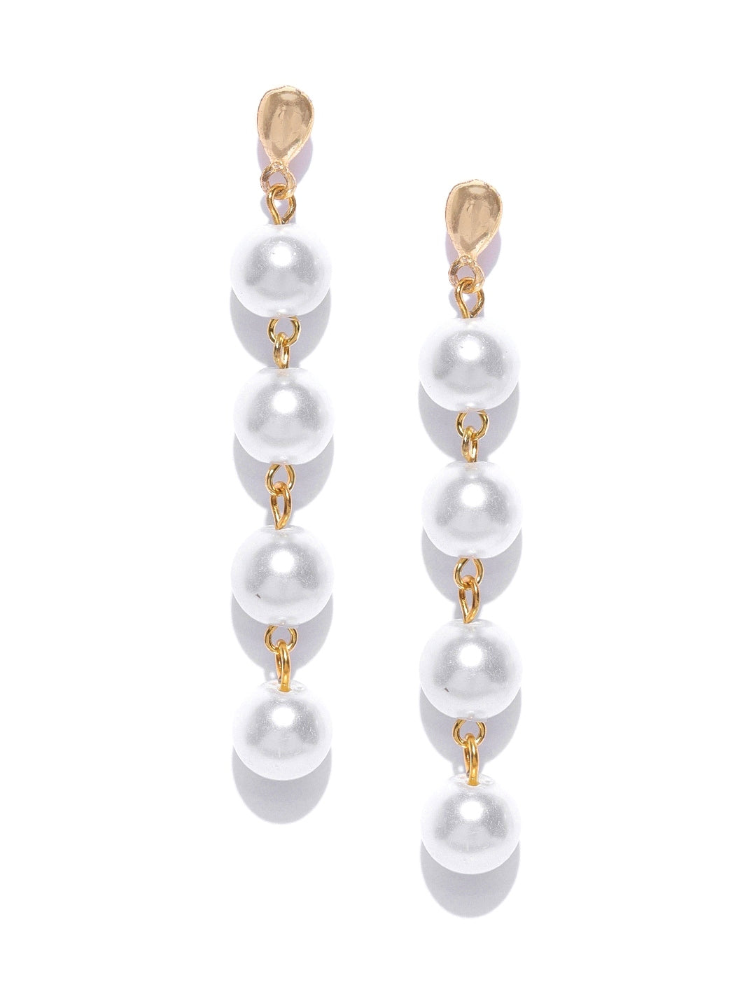 Contemporary Gold Plated Pearl Danglers  Earrings for Women and Girls