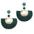 Lola Earrings- Statement Green Dangler earrings with handmade Thread Work