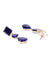 Navy Blue &amp; Gold-Toned Geometric Drop Earring