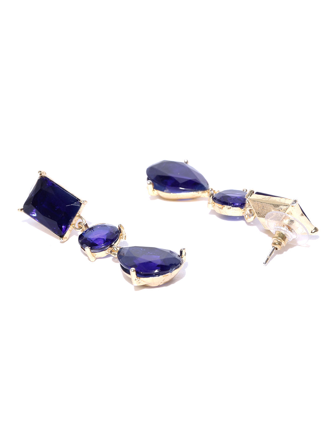 Navy Blue Crystal Drop earrings for Party Chic Girls