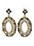 Crystal Studded Antique Gold Drop Earrings