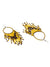 Yellow & Brown Beaded Tassels Hoop Earrings