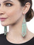Mint Green Handmade Tasseled Beaded Earrings