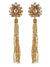 Golden Glam Tassels- Elegant Golden Crystal Stud Handmade Tassel Earrings