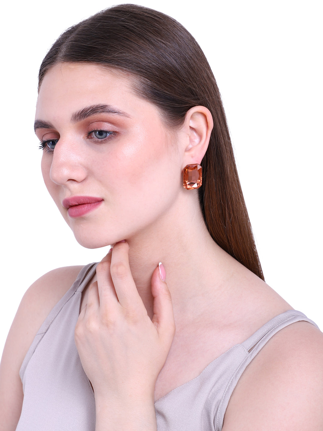 Elegant Solitaire Crystal Stud Earrings