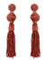 Handmade Brown Drop Tassel Earrings