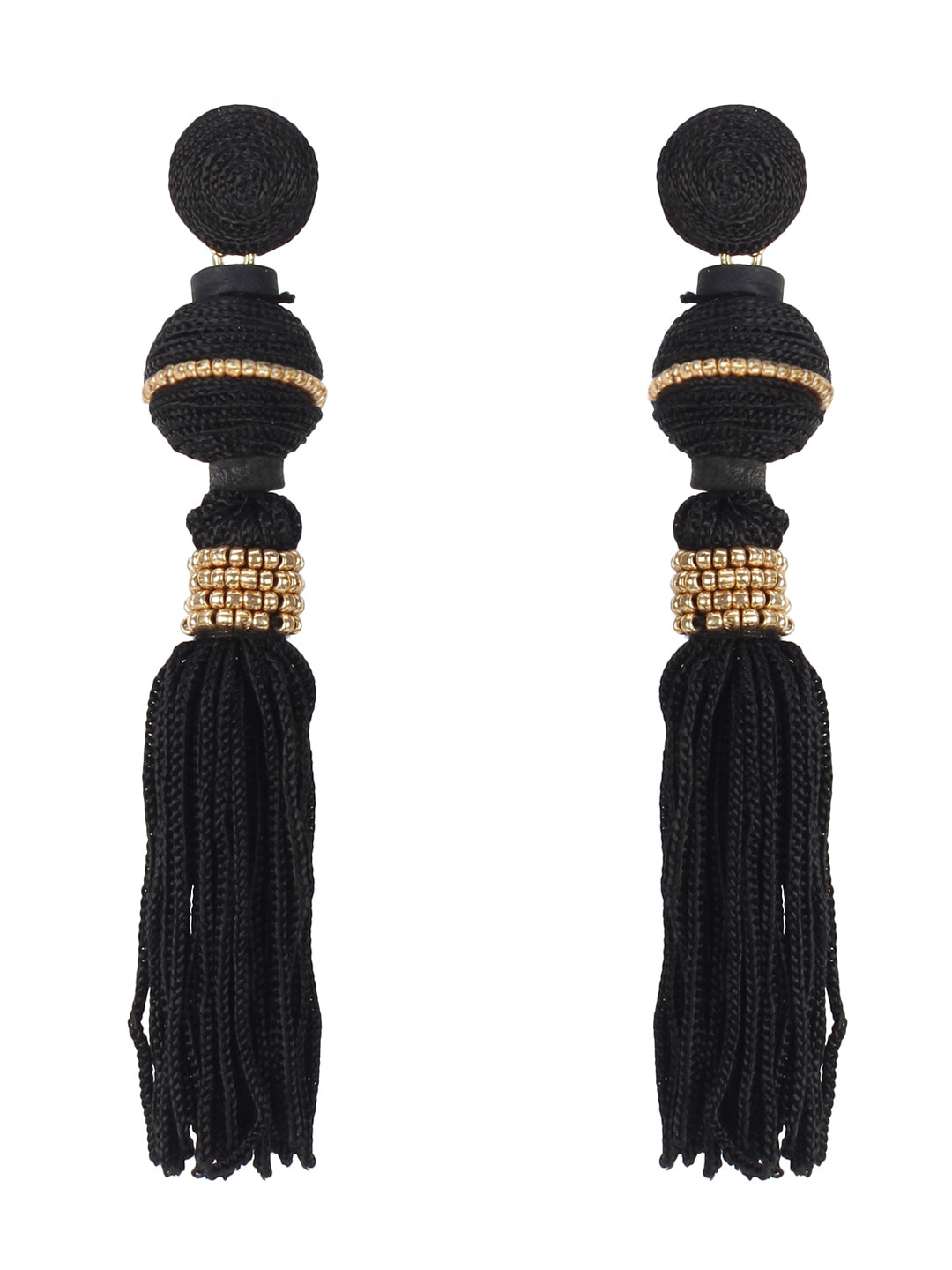 Stylish Black Handmade Tassel Earrings for Fashionista Women and Girls