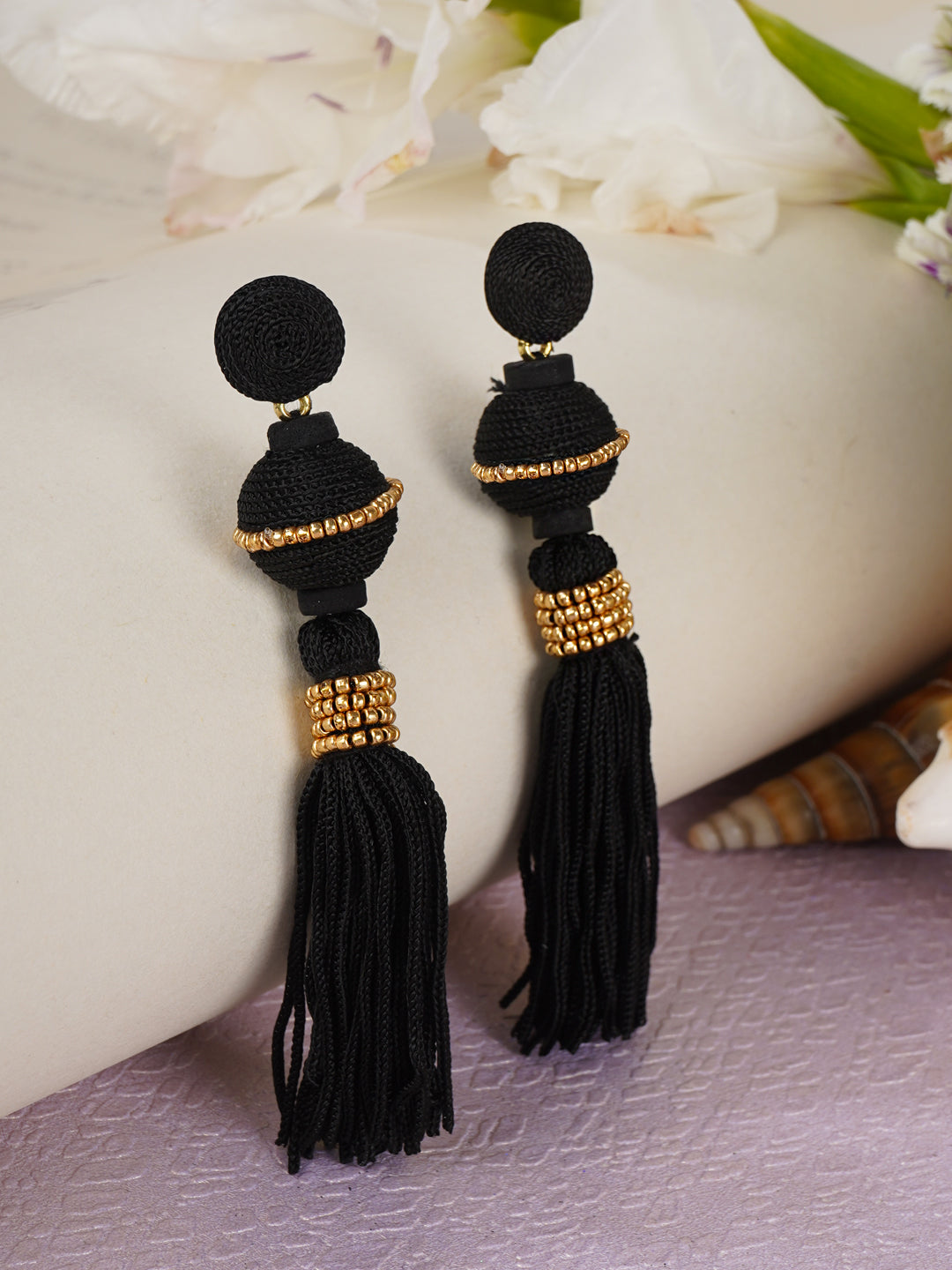 Stylish Black Handmade Tassel Earrings for Fashionista Women and Girls