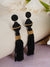 Black Handmade Tassel Earrings