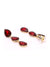 Gold Plated Red Sapphire Stone Long Drop-Earrings
